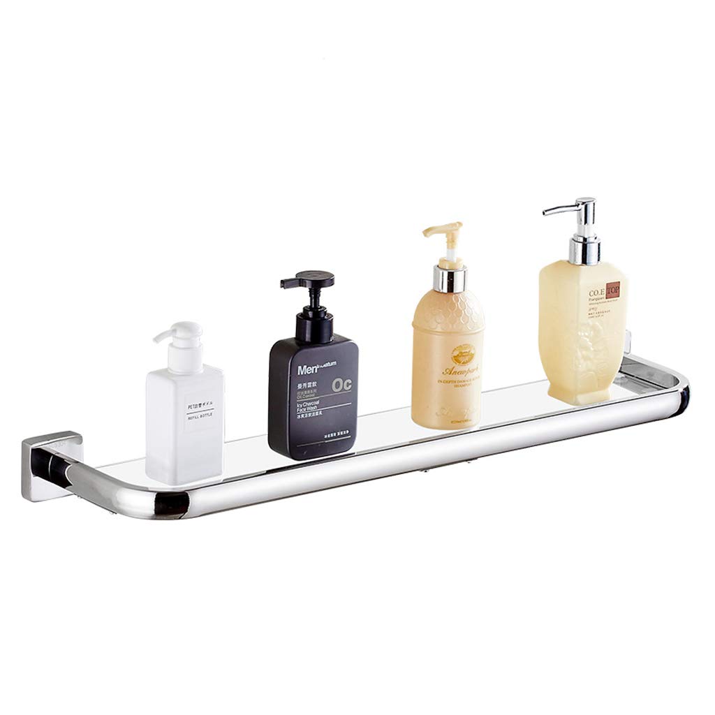 Estante de baño de cristal templado y acero inoxidable 304 de 33cm