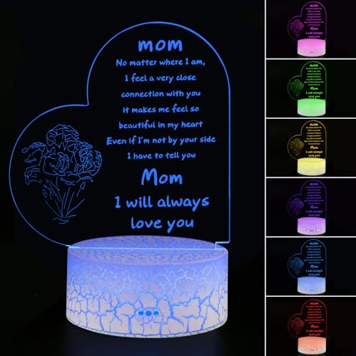 Image of Rarasy Gifts from Daughters and sons to Mothers, Thanksgiving, Birthday Gifts, Mother's Day Gifts to Mothers, 3D Night Lights for Room Decoration