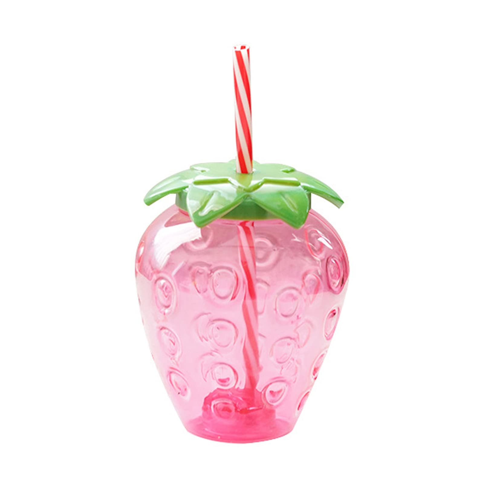 Cute Strawberry Water Bottle Food Grade PP BPA Free 500ml Water Bottle with Straw Kawaii Strawberry Drinking Bottle