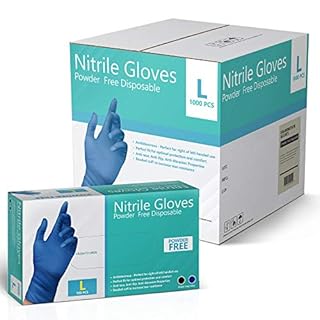 Nitrile Gloves Case, Disposable Gloves 4 MIL, Comfortable, Powder Free, Latex Free |10 Boxes | 1000 Gloves (Large) (B08PDRVDQZ)