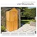 tectake® Holz Gartenschrank, Outdoor Schrank wetterfest, 80,5 x 60 x 213,5 cm, Geräteschrank mit 2 Regal Böden, Terrassenschrank, Balkonschrank, Gerätehaus, Garten Möbel