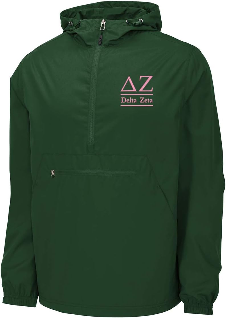 Delta Zeta Windbreaker - Anorak Pullover Jacket - Quarter Zip