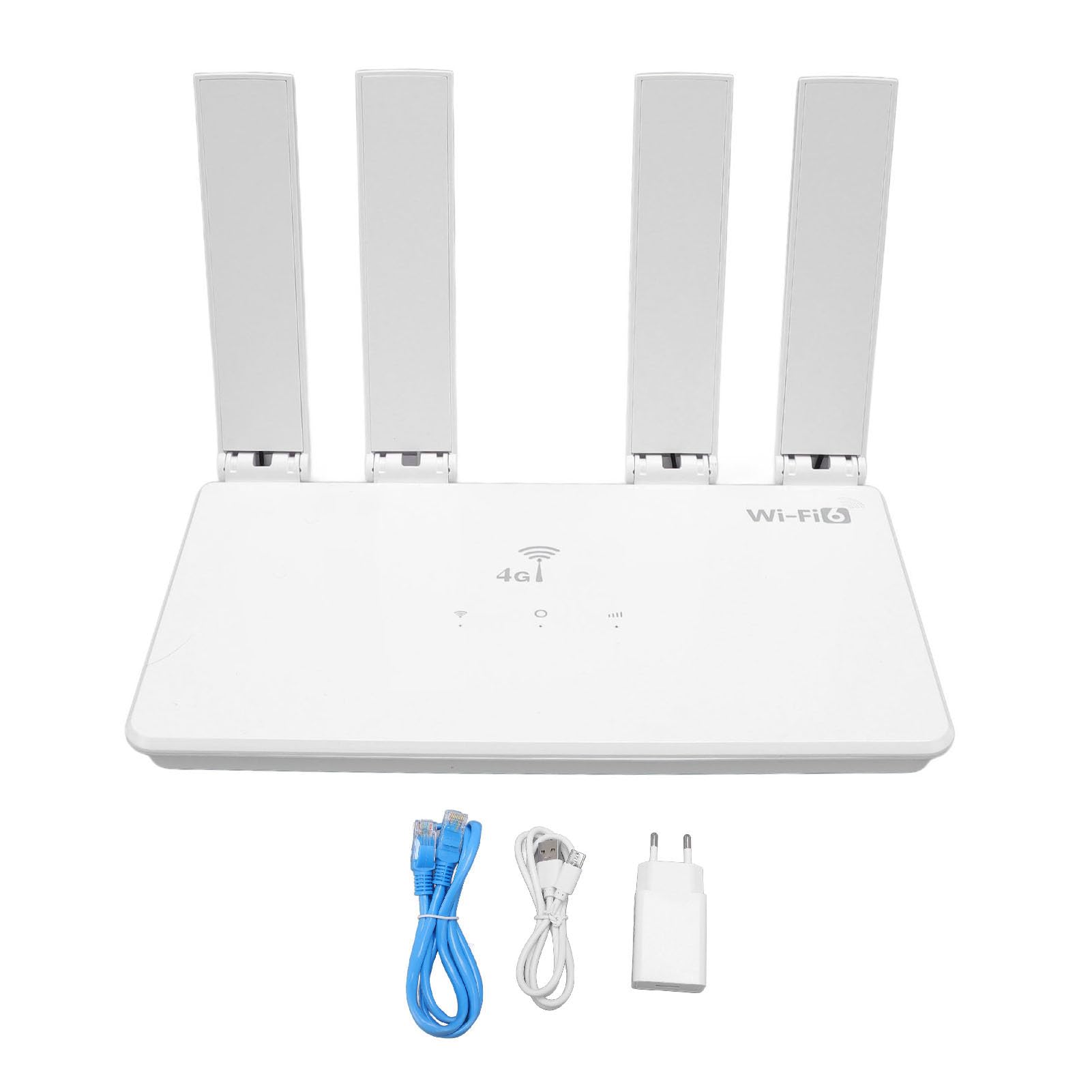 Bewinner Router 4G LTE Bez Odblokowania, z Gniazdem Karty SIM, 4 Antenami o Dużym Wzmocnieniu, Pobieraniem 150 Mb/s, Zasięgiem 200 M dla 10–20 urządzeń, Pasmami Europy i Azji, ładowaniem Typu C