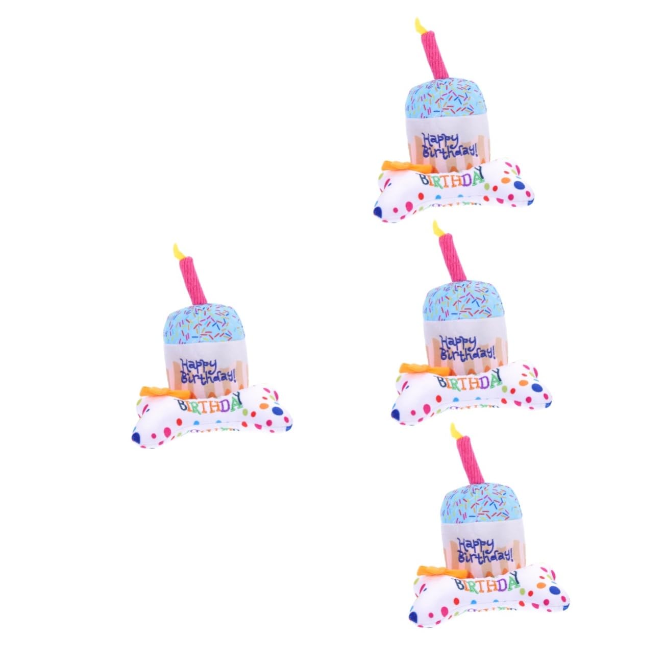 INOOMP 8pièces Jouets Peluche pour Chats Gâteau Anniversaire Et Brodé Jouets Squeaky Amusants pour Chats Intérieur pour Jeu Et Intelligence Feline