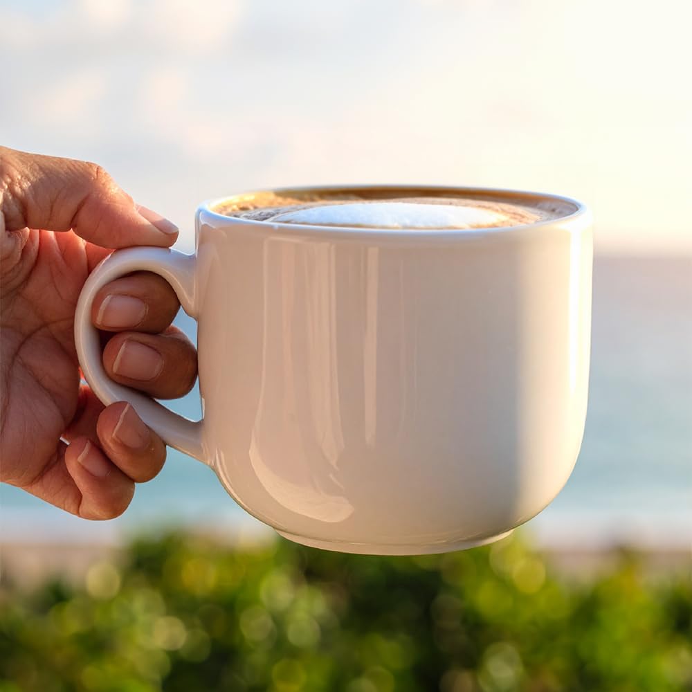 Ceramica Bianche Tazze Jumbo da Cappuccino 450 ml - Tazza Caffè, Espresso, Colazione, Lavastoviglie