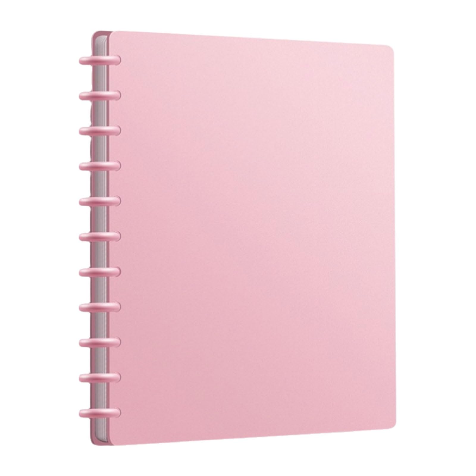 Carpetas de plástico, Carpeta A4 con Inserto Transparente Grueso de plástico, Carpeta de Doble Cara(Pale Red,36 Sheets)