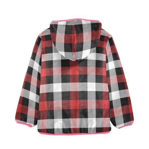 GuoChe Christmas Plaid Black Red Boys Fleece Jacket2