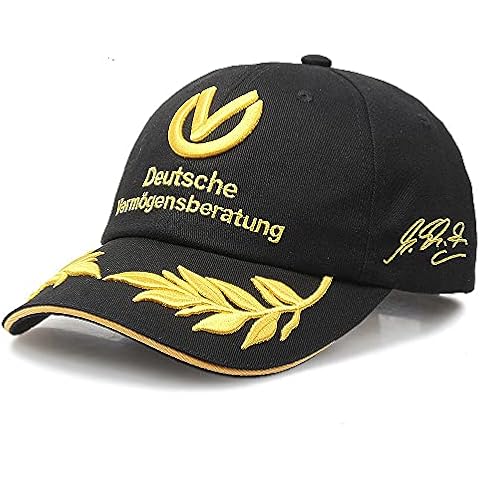 Baseball Cap Fashion Men Black and Red Snapback hat Buckle Adjustable for Schumacher Signature F1 Formula One Brand Baseball Cap Cover