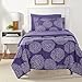 AmazonBasics 5-Piece Bed-In-A-Bag Comforter Bedding Set - Twin or Twin XL, Purple Floral