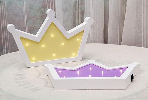 Miniatura 7 de Corona de luz LED para decoración de pared, letrero con forma de reina princesa reyes, lámpara de corona para cumpleaños, boda, fiesta, Navidad,