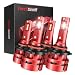Torchbeam T2 9005 9006 LED Headlight Bulb Kit, High Beam Low Beam, 6000K Cool White, 200% Brightness, Compact Design, Replacement Bulbs, Pack of 4