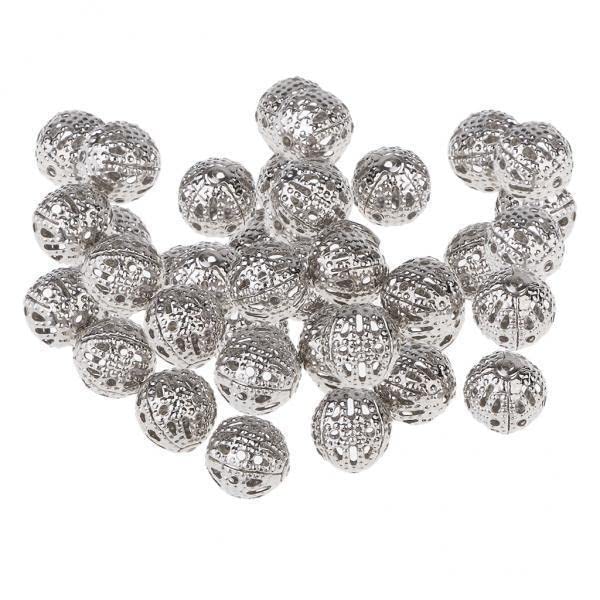 SNAPPSY 3x100 Pcs 8 mm Round Metal Hollow Beads Loose Spacer Bead for Jewelry Making-picture-12