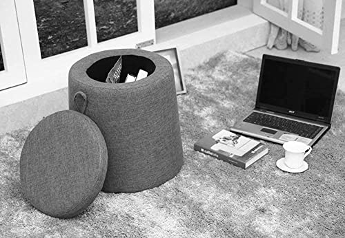 Tabouret de Rangement Pliant Tissu Salon Coffre Gain de Place