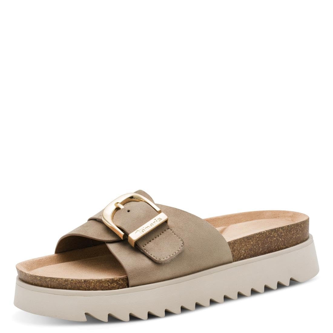 Tamaris Women Footbed Slide with Cone heel beige 3.5 UK