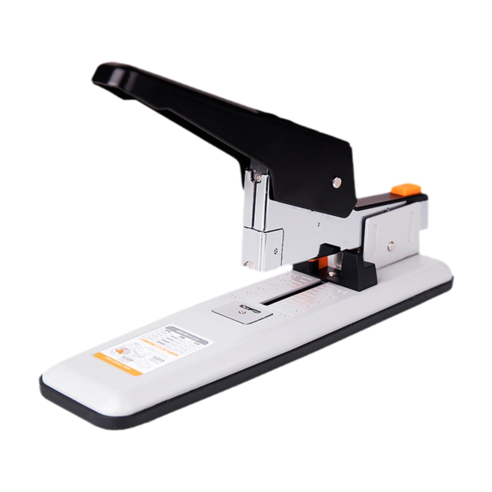 perfeclan Grapadora de escritorio de alta resistencia, portátil y resistente, para uso doméstico, ergonómica, de acero, para oficina, manual, Blanco