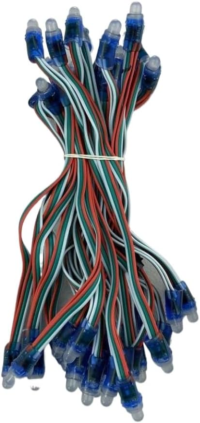 LED Pixel String Light DC5V 50nodes String 7 Inches 18cm Spacing WS2811 Addressable RGB Full Color IP68 24AWG Wire