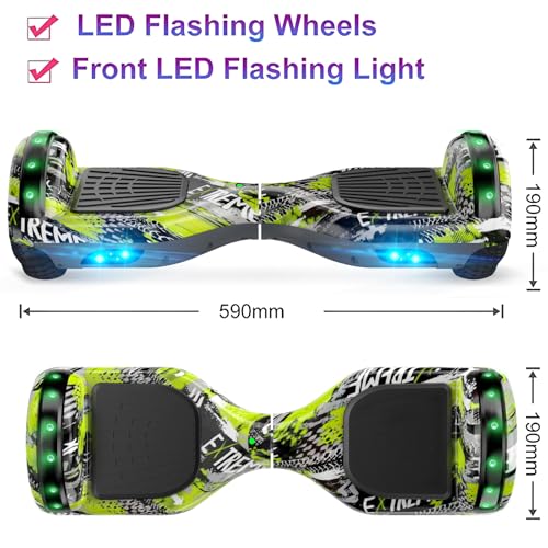 Image of SISIGAD Scooters for Kids Ages 7-12, with Built-in Bluetooth Speaker and 6.5 inch Colorful Lights Wheels, Safety Certified Self Balancing Scooter