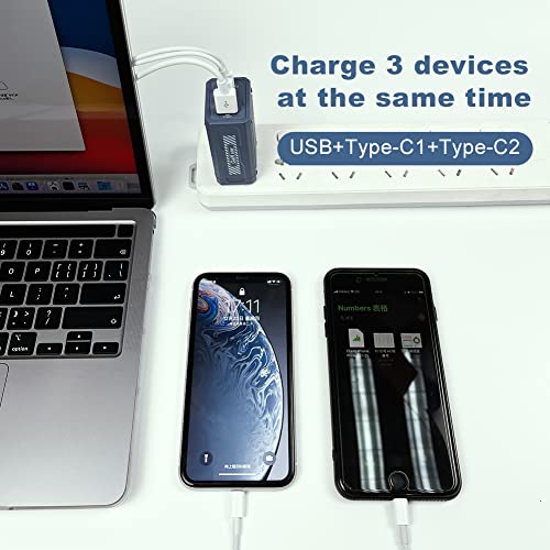 Efaithfix 65W Gan Usb C Charger 3 Port Type C Fast Charger Foldable Usb C Adapter For Iphone 13 Pro Max/13 Pro/13 Mini/12/11, Galaxy, Macbook Pro/Air, Ipad Pro, Switch, Pixel, Laptop, Camera And More #TOP2