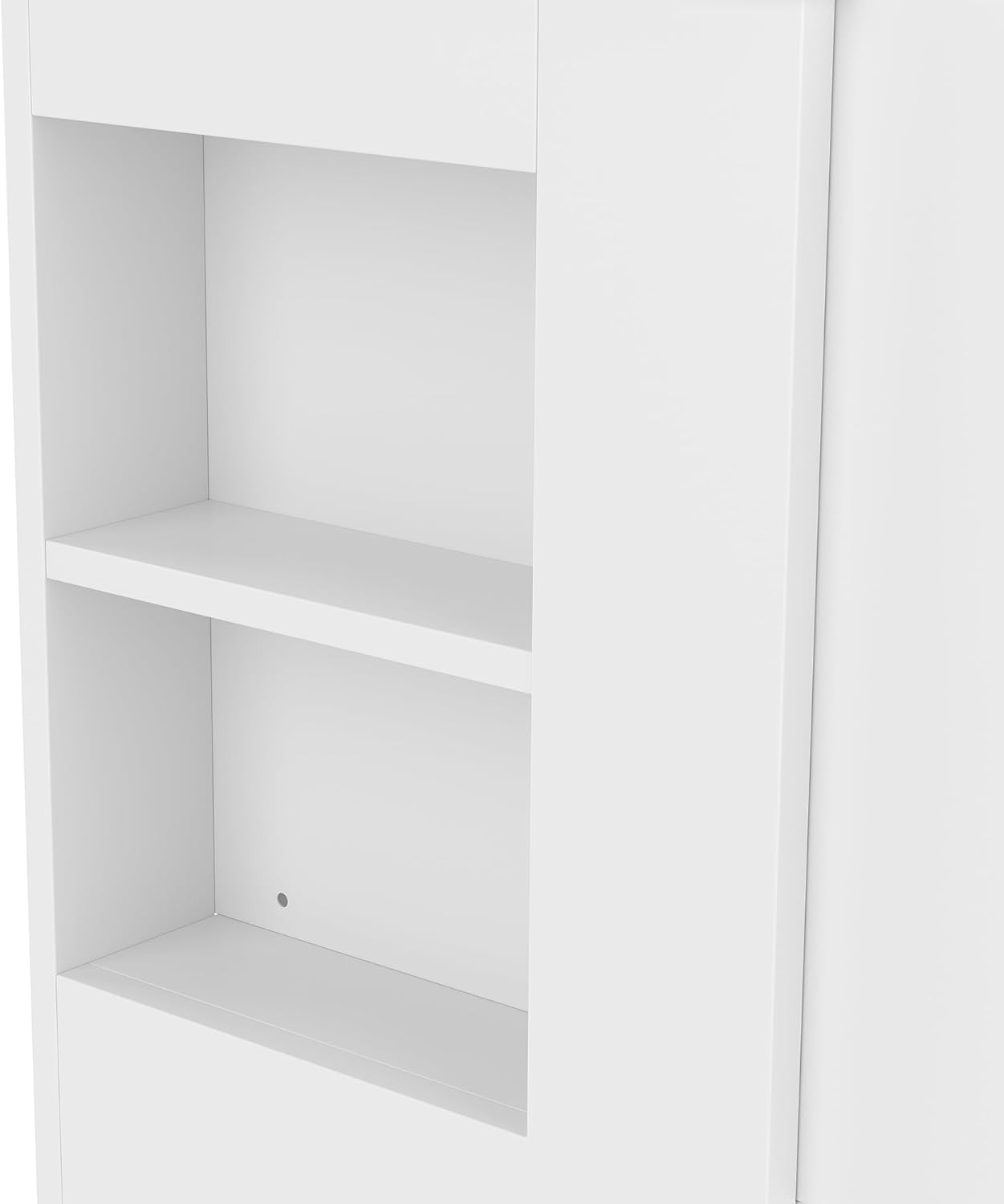 36"Bathroom Vanity with Ceramic Sink and 4 Drawers,Modern Freestanding Modern Bathroom Storage Cabinet w/Side Storage Rack and 2 Soft-Closing Doors,33''Tall Cabinet with Ceramic Basin for Bathroom