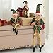 BrylaneHome 24" H Posable Christmas Elf - Red Green Gold