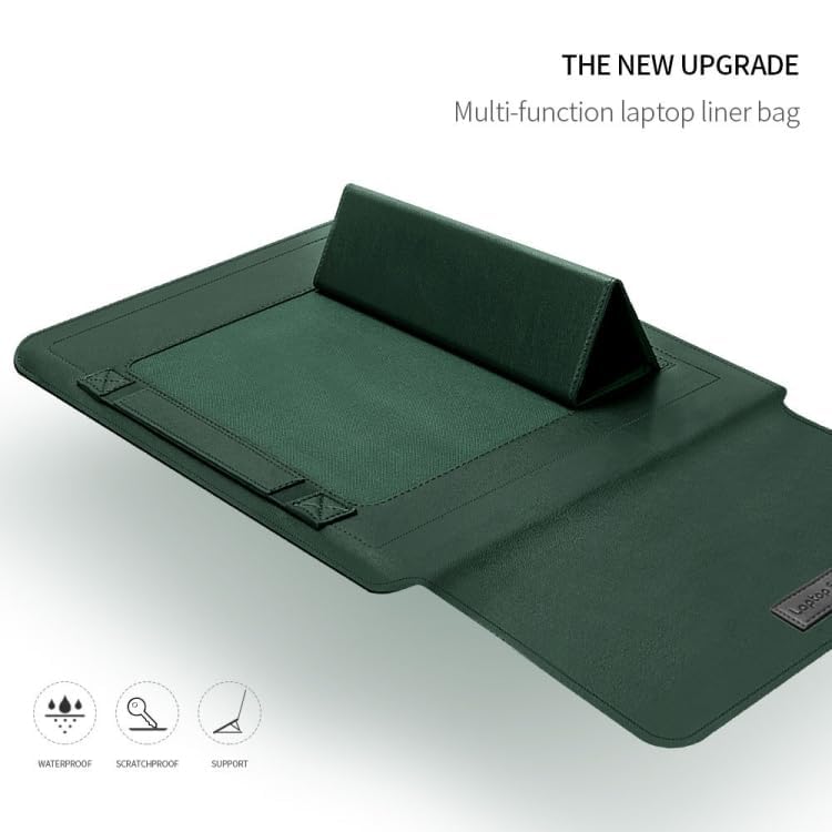 Image of TechTrendz Premium 3 in 1 Multifunction Slim PU Leather Laptop Sleeve Bag for MacBook Neo 13 inch (A18 Pro Chip,2026) A3404, Laptop Cover Bag 11-14 Inch (with Integrated Mouse Pad) - Dark Blue