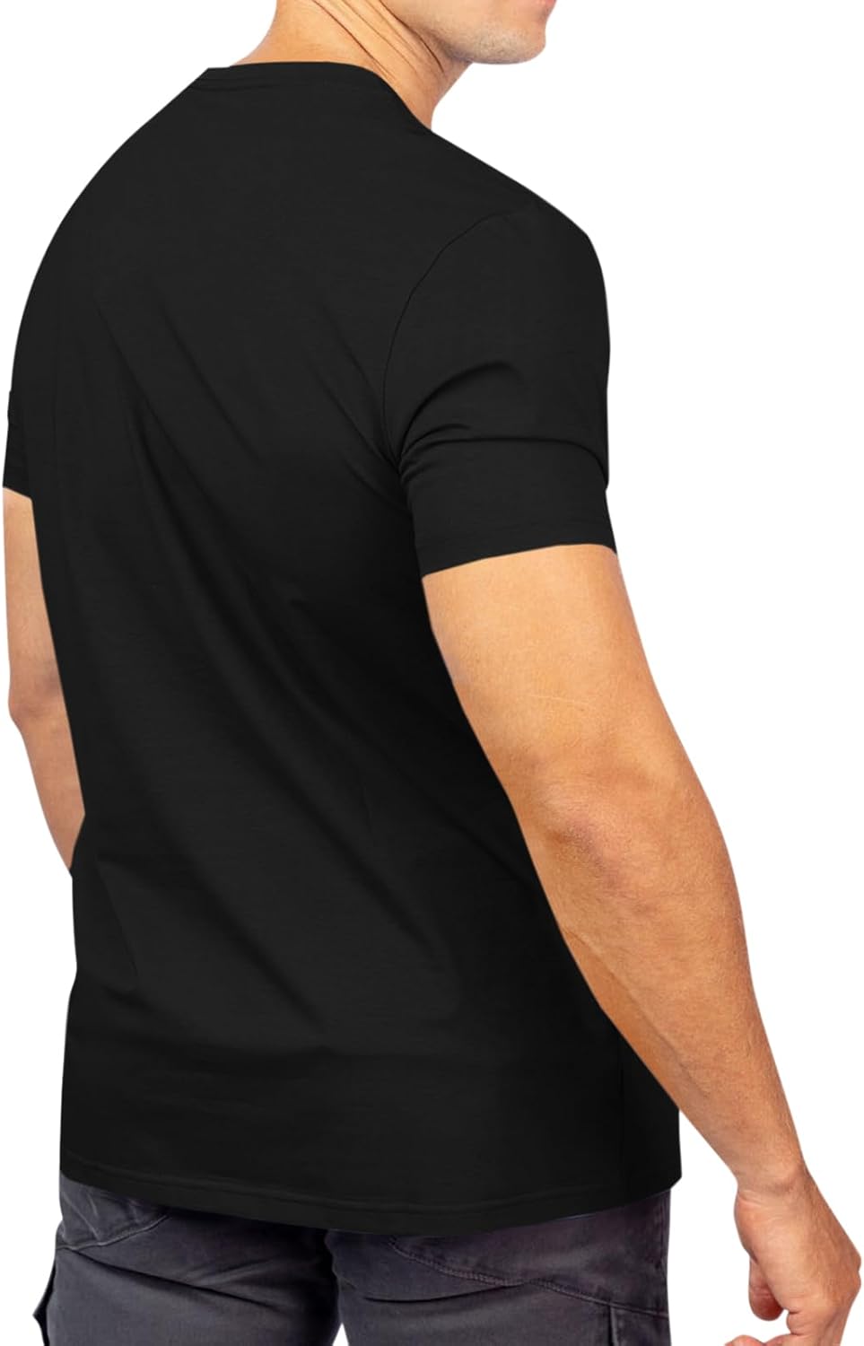 Runcati Mens Cotton V Neck T-Shirts Short Sleeve Casual Basic Summer Beach Pocket Tee Tops - Image 2