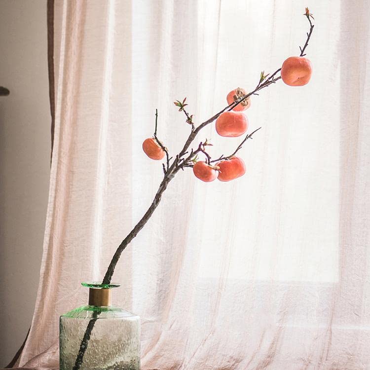 Rustic Reach Lifelike Artificial Persimmon Fruit Branches | Decorative Fake Plant Twig Stem with Artificial Fruit | Indoor Home Decor Fake Tree Branch - 43