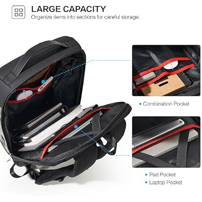 OIWAS Business Backpack for Men, Anti-Theft Backpack Fits 15.6 Inch Laptop, High Tech Backpacks with USB Charging Port, Water Resistant Travel Laptop Backpack for Men and Women