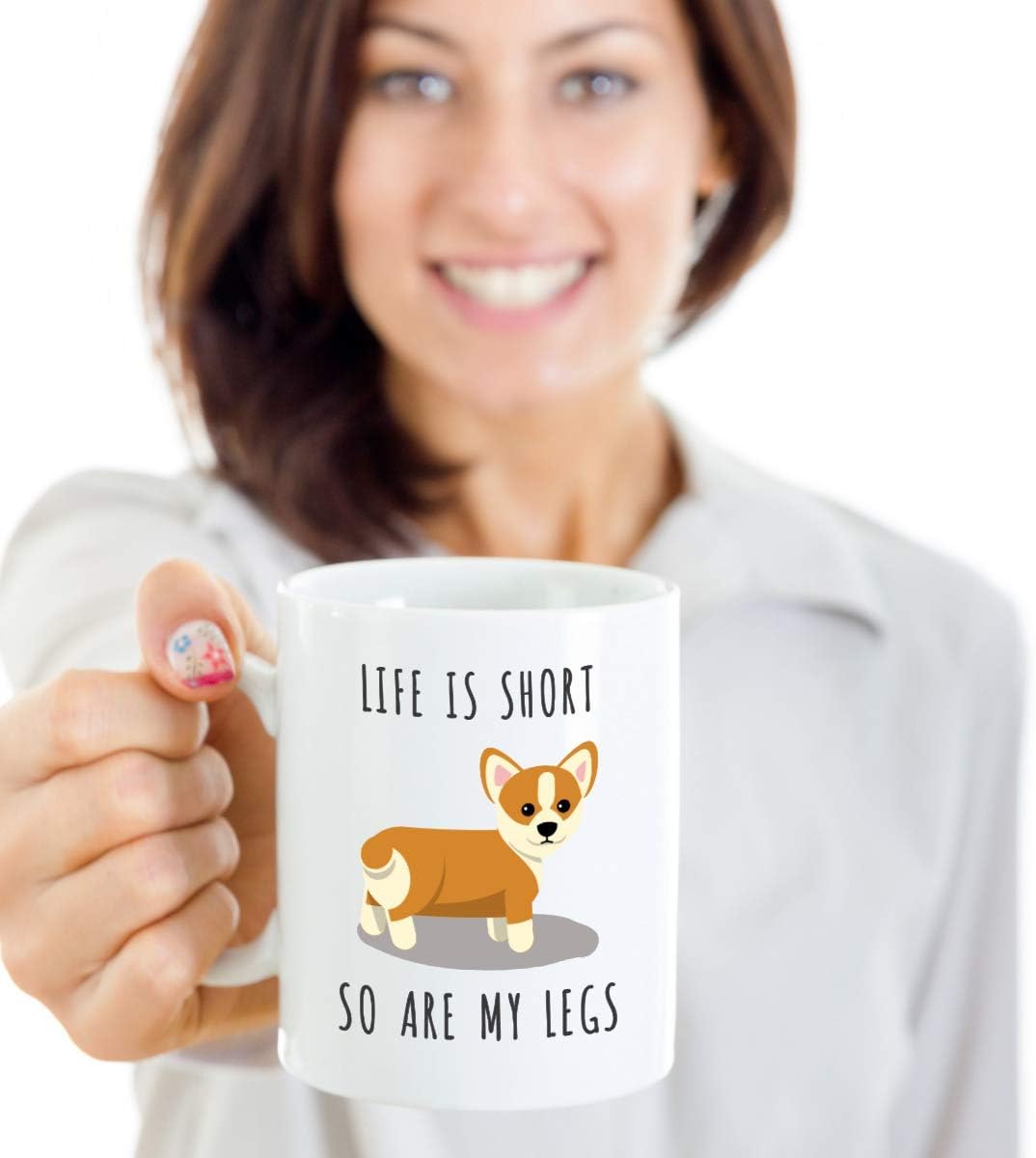 Emily Gift Life is Short Corgi Coffee Mug - Pembroke Welsh Corgi Dad & Mom Mug - Image 3