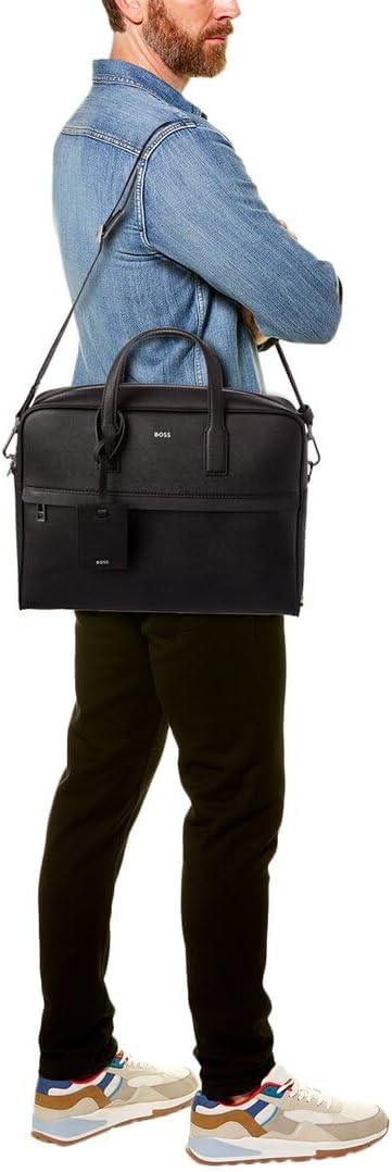 BOSS mens Zair Bonded Leather Brief Case - Image 2