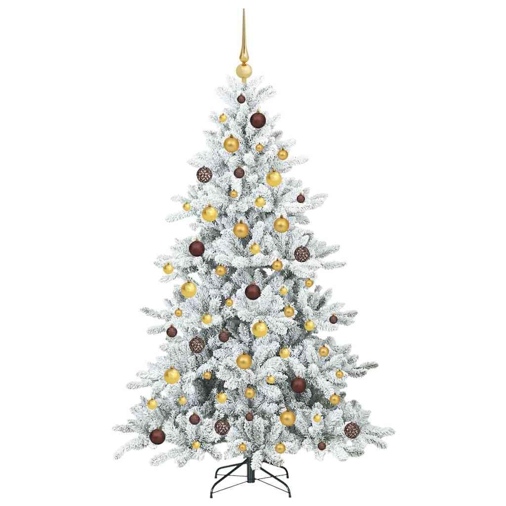Albero di Natale artificiale, 180 cm, con rami articolati, luci LED