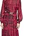 HALSTON H Women's Long Bishop Sleeve Mock Neck Dress, Cerise Multi, 2