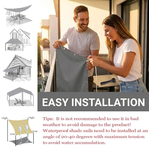 Toile ombrage imperméable pour stopper la chaleur sur terrasse et balcon