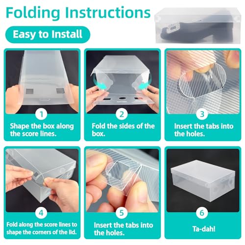 Boîtes à chaussures transparentes empilables Kilofly Set10 plastique robuste - 7
