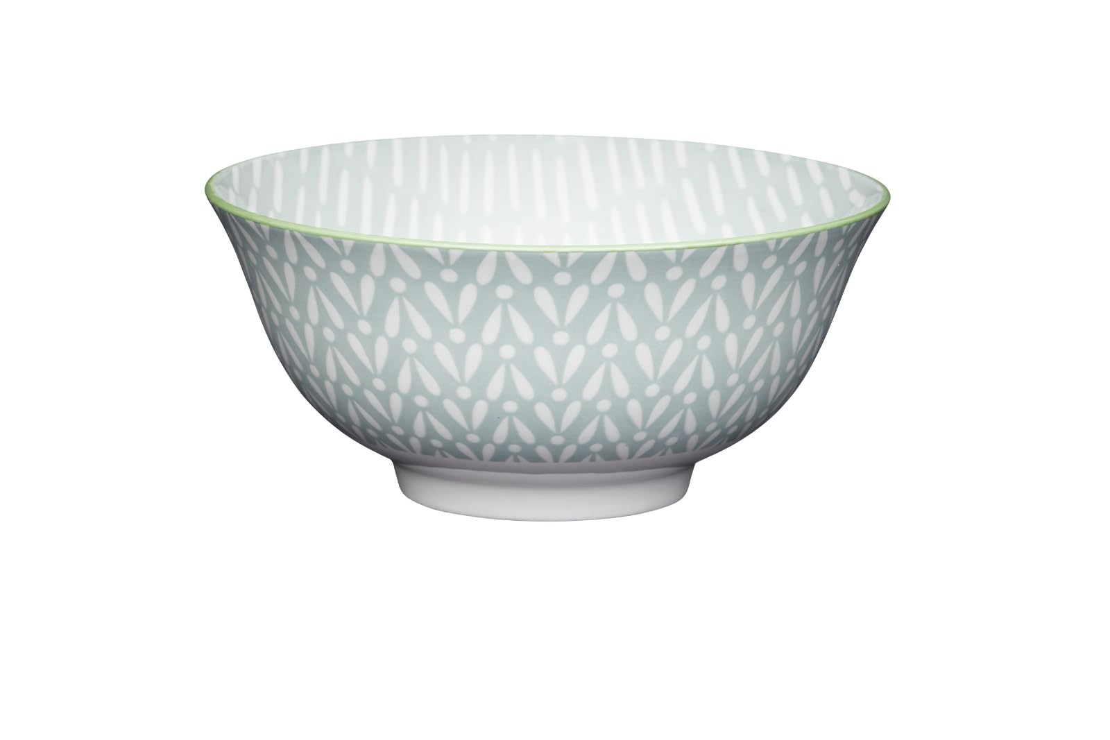 KitchenCraft Ceramic Cereal/Soup Bowl Light Grey Pattern Microwavable