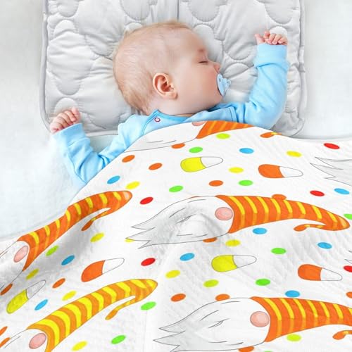 Burbuja Orange Gnomes Baby Blanket for Boys Girls, Nursery Soft Warm Swaddling Receiving Baby Blankets, 30x40 in Toddler Blanket4