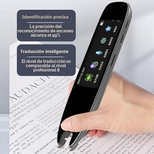 Lápiz de Escaneo de Traducción, Lector de Escaneo Negro, Escaneo de Lápiz de Diccionario, Dispositivo de Traducción de Escáner Inteligente para Estudiantes de Idiomas, Leer