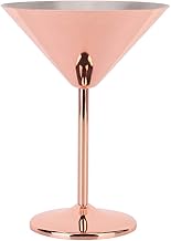 iFCOW Copo de aço inoxidável rosa de 220 ml com cauda de vidro, cálice vermelho para casa Bar1 de aço inoxidável coquetel copo de coquetel de vidro para coquetel de vidro de agne, copo de taça, copo de vidro para coquetéis