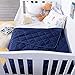 NTBAY Down Alternative Toddler Comforter, Lightweight and Warm Solid Color Baby Crib Quilted Blanket, 39x47 inches, Navy Blue