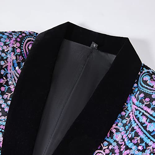 Men's Shiny Sequins Suit Jacket Classic Floral Suit Jacket Fashion,Suitable for Parties,Weddings,Banquets,Proms3