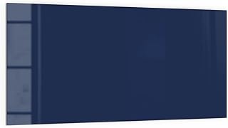 DEQORI Panel posterior de cocina de cristal, color azul oscuro, 100 x 50 cm, pared trasera para baño o cocina, protección contra salpicaduras para cocina y baño, decoración moderna para espejos de