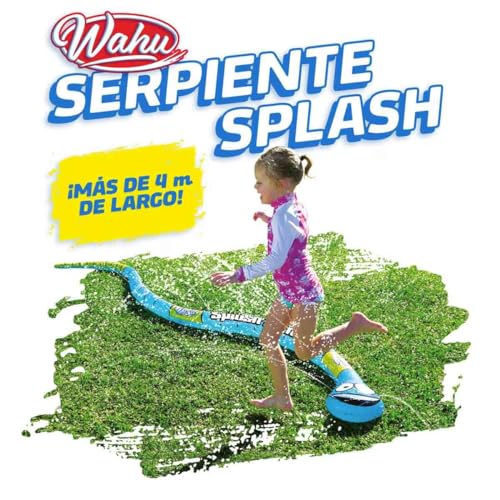 WAHU - Splash 'n' Snake - Jeu d'Été Serpent à Eau - Jeu de Plein Air À partir de 6 Ans - Jeu d'Eau Amusant de 4m de Long - Eclabousse et Rafraichit en Canicule - Raccord pour Tuyau d'Arrosage Inclus
