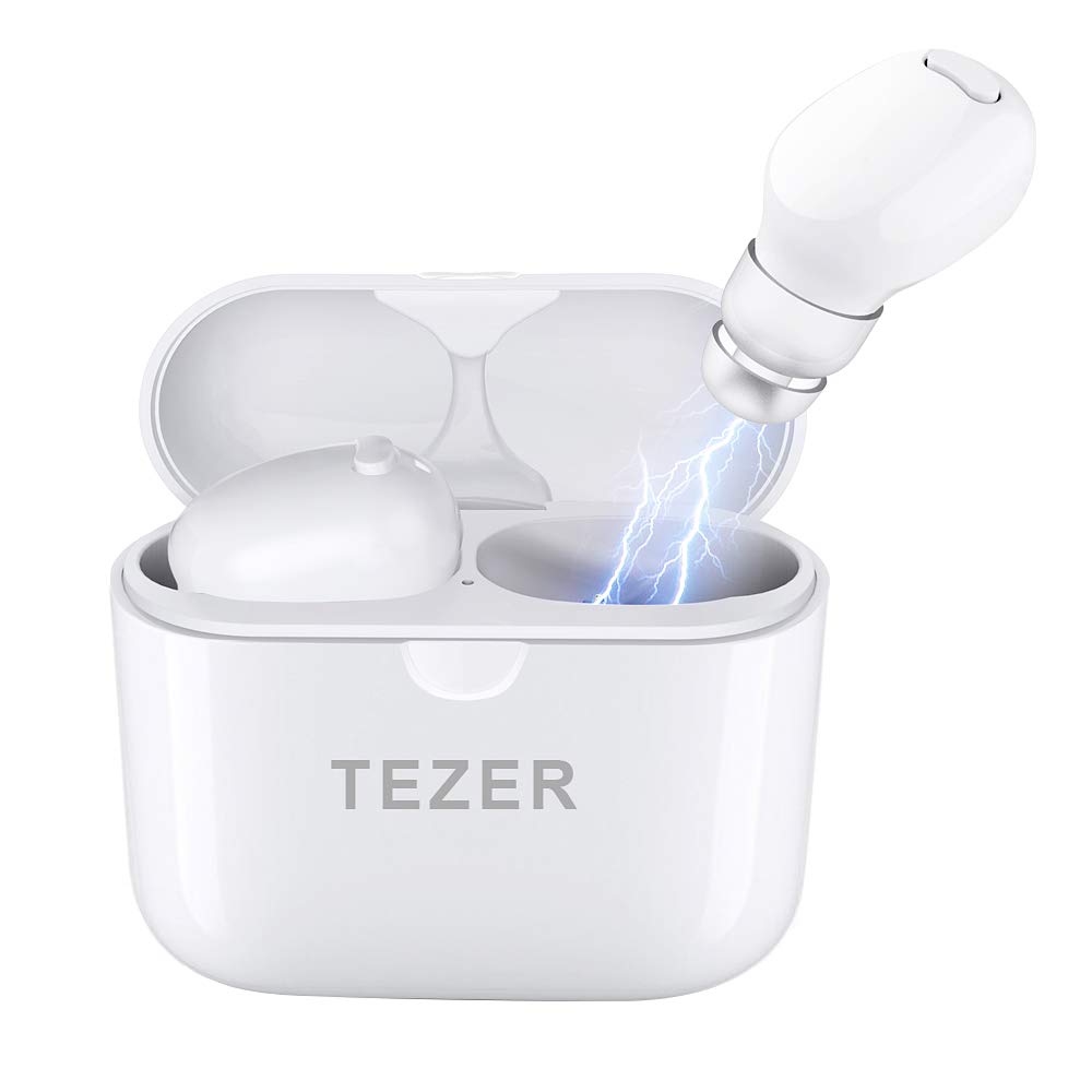 Total-Wireless Earbuds, Easy Pairing Bluetooth 5.0 Headphones, True Wireless Earphones Built-in Microphone, Noise Canceling, Sweatproof, for Sport Gym Workout X20 (White)