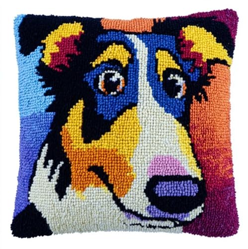 AxiangziK Kit de Cojines con Cierre de Pestillo,Perro pastor Collie 43x43cm Kit De Cojín Con Gancho Kits De Almohada De Gancho De Pestillo para Sofá