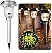 Produktbild BEAU JARDIN 4 Stück Solarlampen für Außen Garten Solarleuchten Farben Wechselnd Solarlampe Wasserdichte Edelstahl Glas Gartenleuchte für Rasen