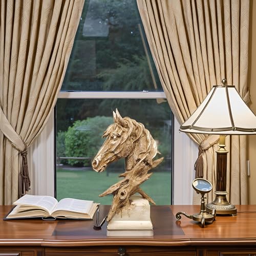 Escultura de busto de cabeza de caballo de resina de 16 pulgadas miniatura 5