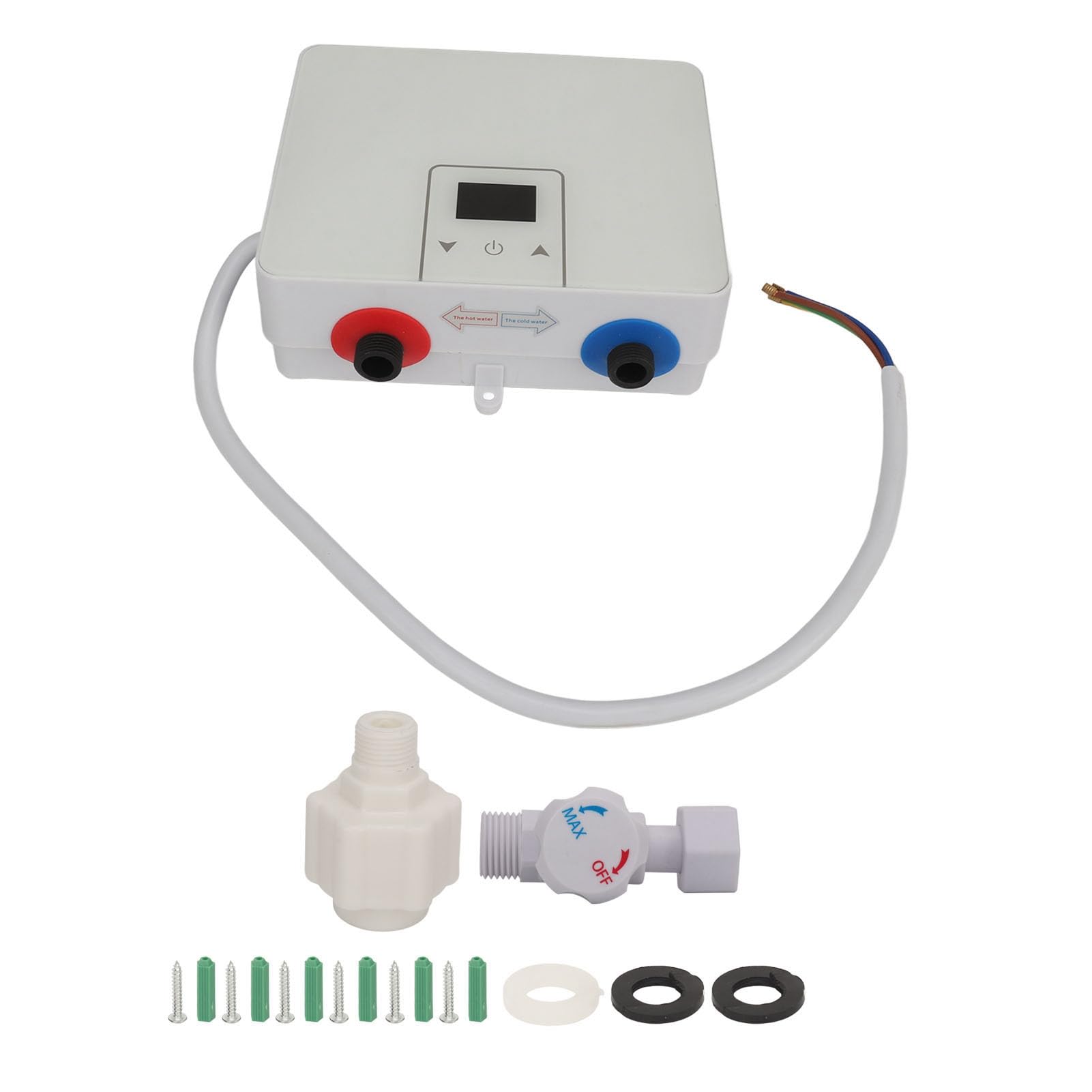 NIBEMINENT Electric Mini Water Heater 88 Screen Display PVC 5.5KW Fast Heating 55°C IPX4 Waterproof Instant Hot Water Heater for Kitchen