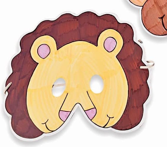 Miniatura 7 de Fun Express Colorea tus propias máscaras de animales de zoológico  12 caras de animales, artes y manualidades, fiesta de safari en la selva, fiesta