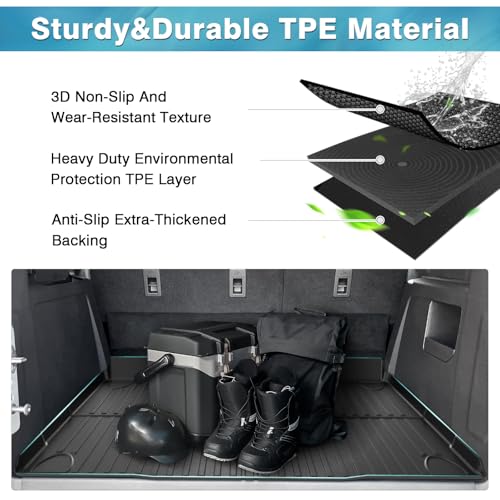 Image of Mixsuper Cargo Liner for Ford Bronco 2021-2026 4 Door, All Weather Trunk Mat Custom Fit TPE Rear Cargo Mat Non-Slip Waterproof Trunk Liner Black