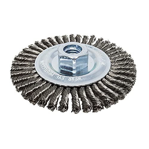 Image of Benchmark Abrasives 4 1 /2 Inch Stringer Bead Wire Wheel for Angle Grinder, Cleaning Narrow Holes, Derusting, Paint Removal, Deburring Grinding Wheels - Grinder Cutting Wheel - Stainless Steel